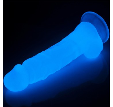 Dildo led giętkie duży penis podświetlany 21,5 cm